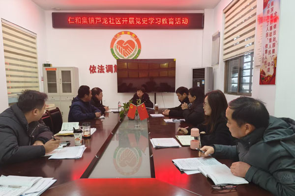 蘆龍社區(qū)組織開展黨史學(xué)習(xí)教育