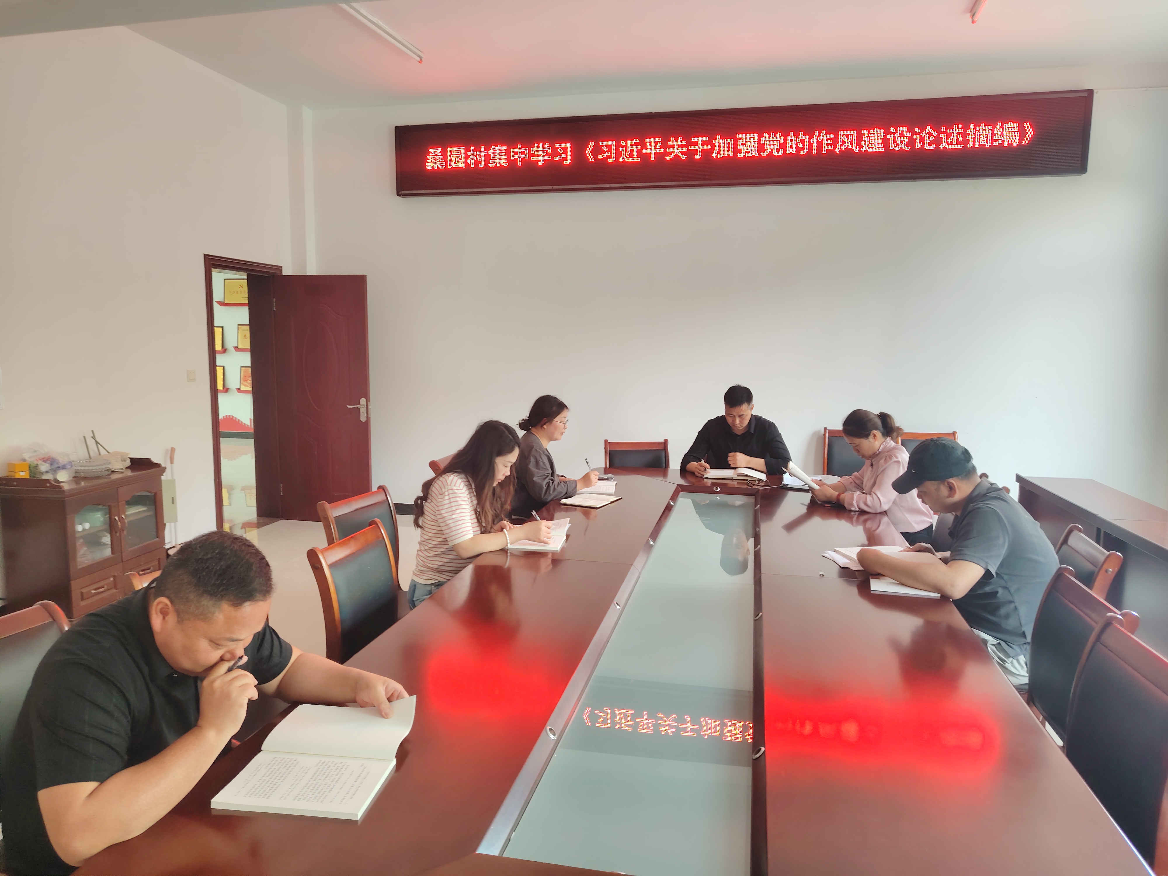 桑園村村兩委集中學習《習近平關于加強黨的作風建設論述摘編》