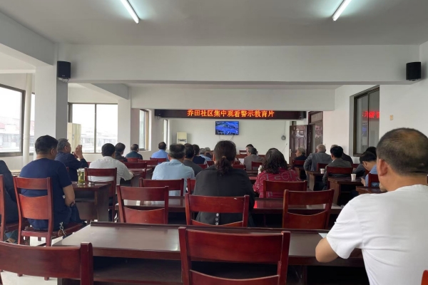銅城鎮(zhèn)喬田社區(qū)組織觀看學習教育片