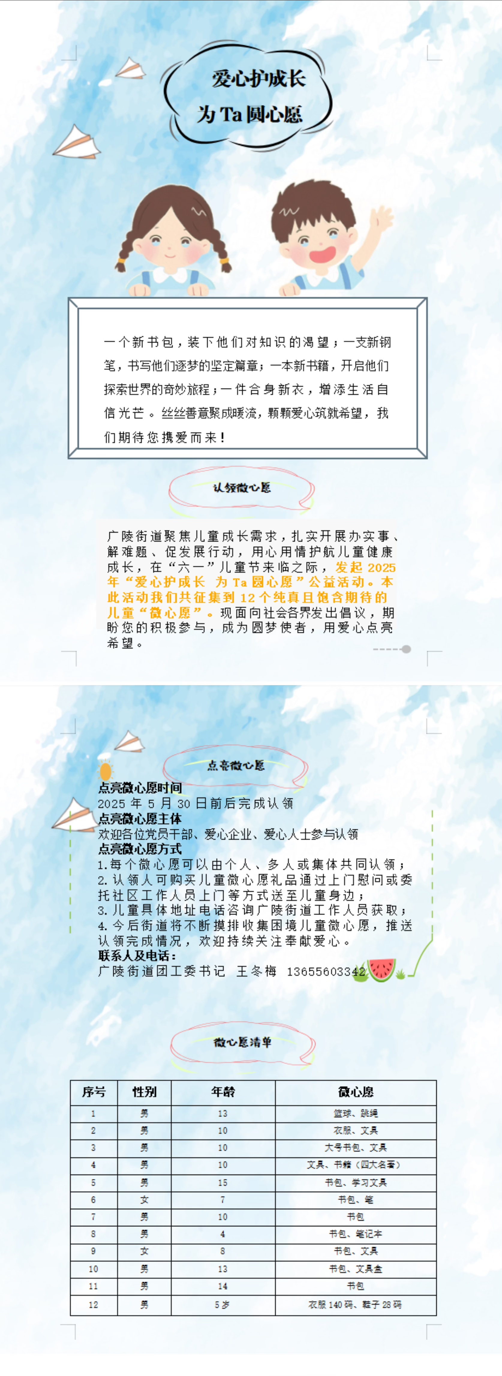 廣陵街道：“愛心護成長，為Ta圓心愿”