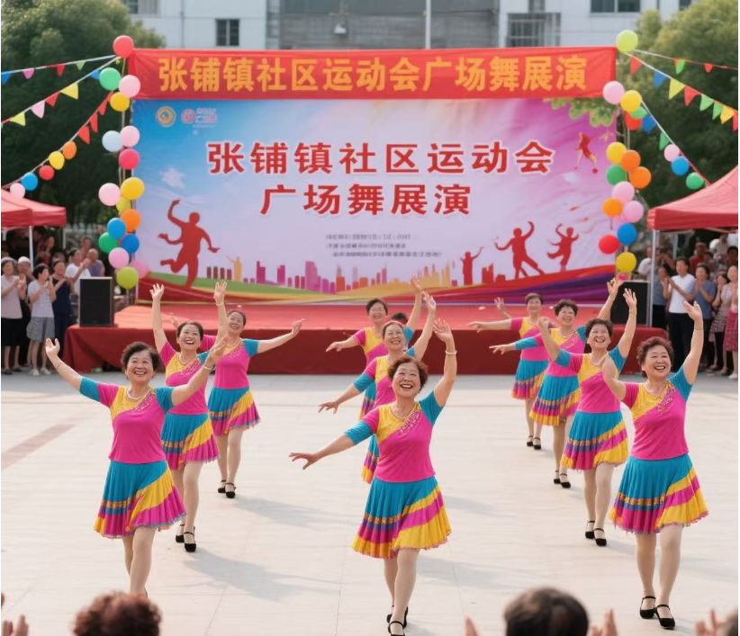 張鋪鎮(zhèn)社區(qū)運(yùn)動(dòng)會(huì)廣場(chǎng)舞展演熱鬧開(kāi)場(chǎng)，舞動(dòng)幸福新生活
